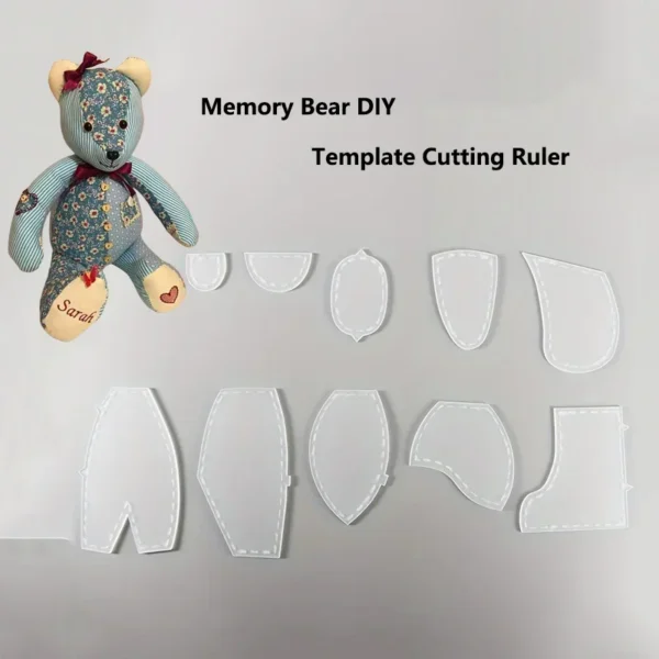 10 Pieces/set Memory Bear Sewing Pattern Ruler Acrylic Gift - Image 5